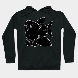 Shark - Black and White Hoodie